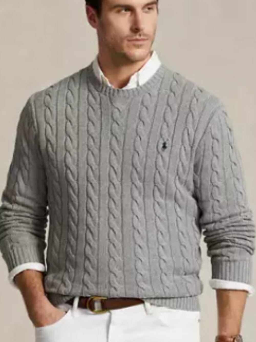 Polo Ralph Lauren Big & Tall Cable Knit Cotton Sweater
